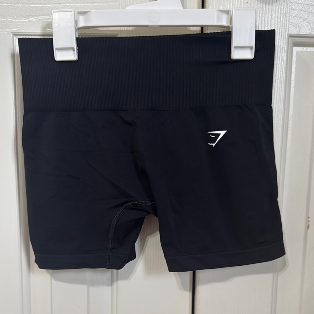 Gymshark Black Spandex Shorts with Elastic Waistband